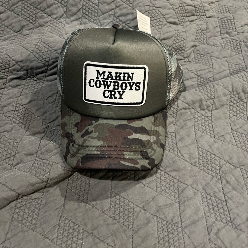 Green Camo Trucker Hat ‘Making Cowboys Cry’
